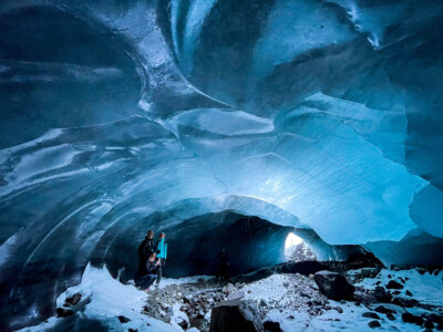 inside the ice cave on Skaftafellsjökull