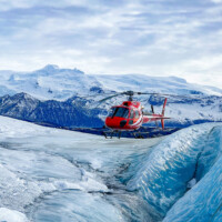 Helicopter flight to Skeiðarájökull from Skaftafell