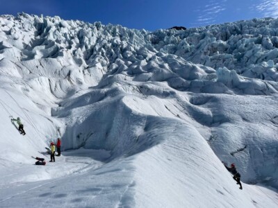 group at the bottom of icefall